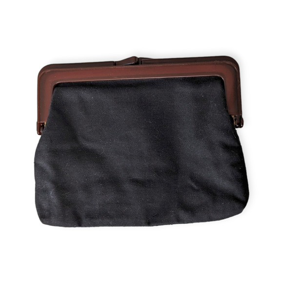 Vintage Tapestry Purse Clutch with Lucite Tortoiseshell Frame - Picture 3 of 8